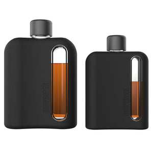 Black Silicone Glass Flask Gift Set (Single Shot 100mL + Double Shot 240mL)